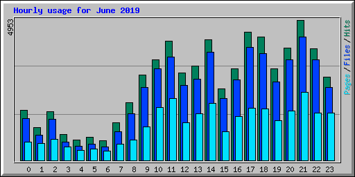 Hourly usage for June 2019