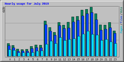 Hourly usage for July 2019