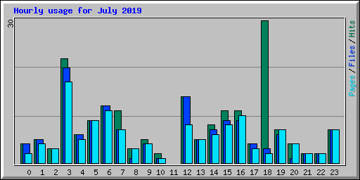 Hourly usage for July 2019